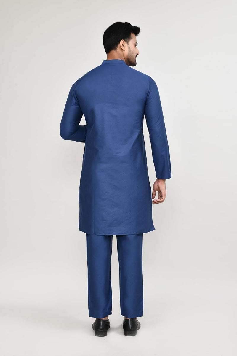 POLY2FAB Hathkargha Cotton Kurta for Men | Full Sleeve Regular Fit Kurta with Mandarin Collar | Traditional, Festive & Wedding Ethnic Wear - Image 2